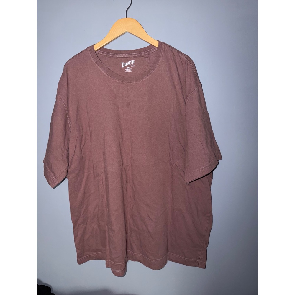 Duluth Trading Co Mens 2XL Longtail T Relaxed Fit Short‎ Sleeve Shirt Plum Mauve